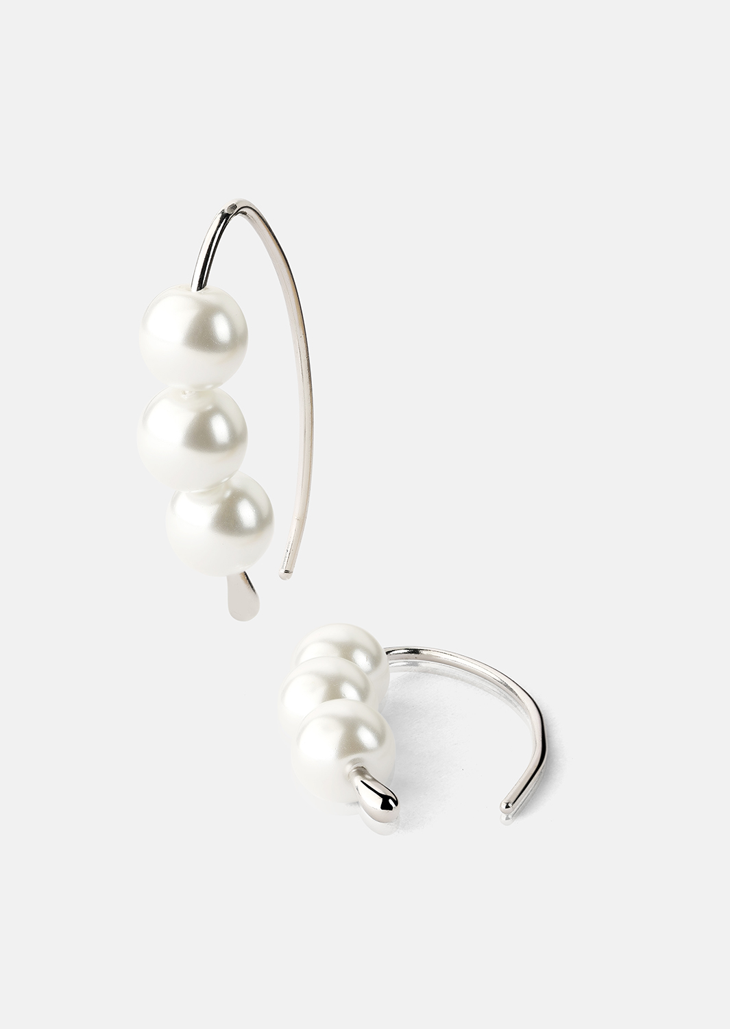 Pendiente Pearl Arc - Chapado en plata