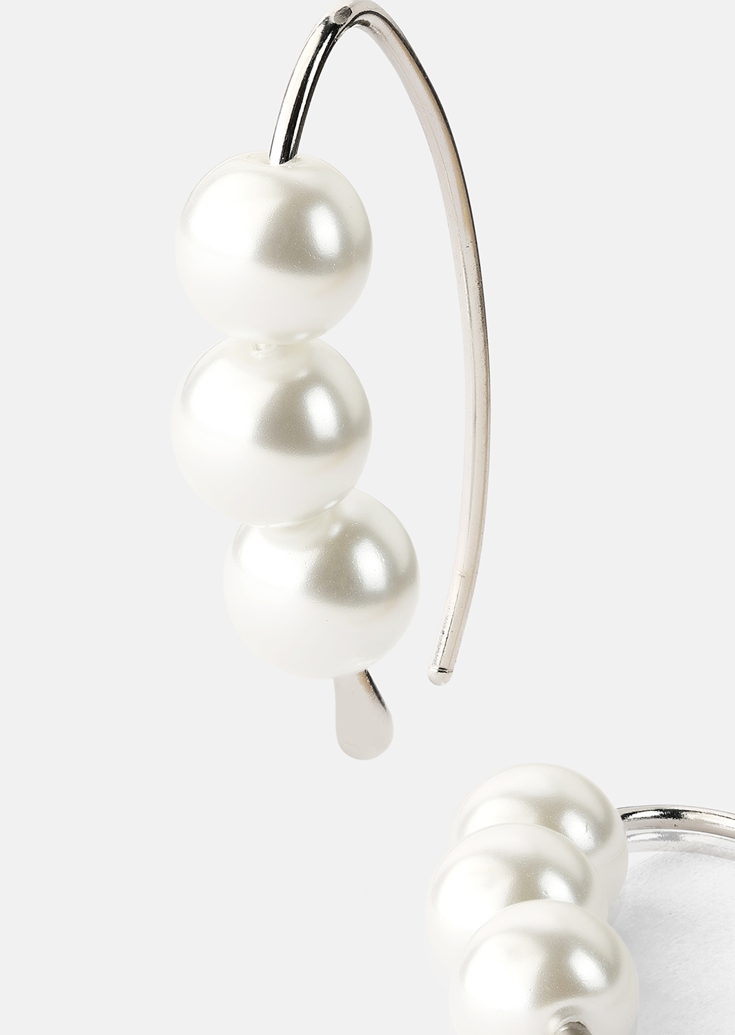 Pendiente Pearl Arc - Chapado en plata
