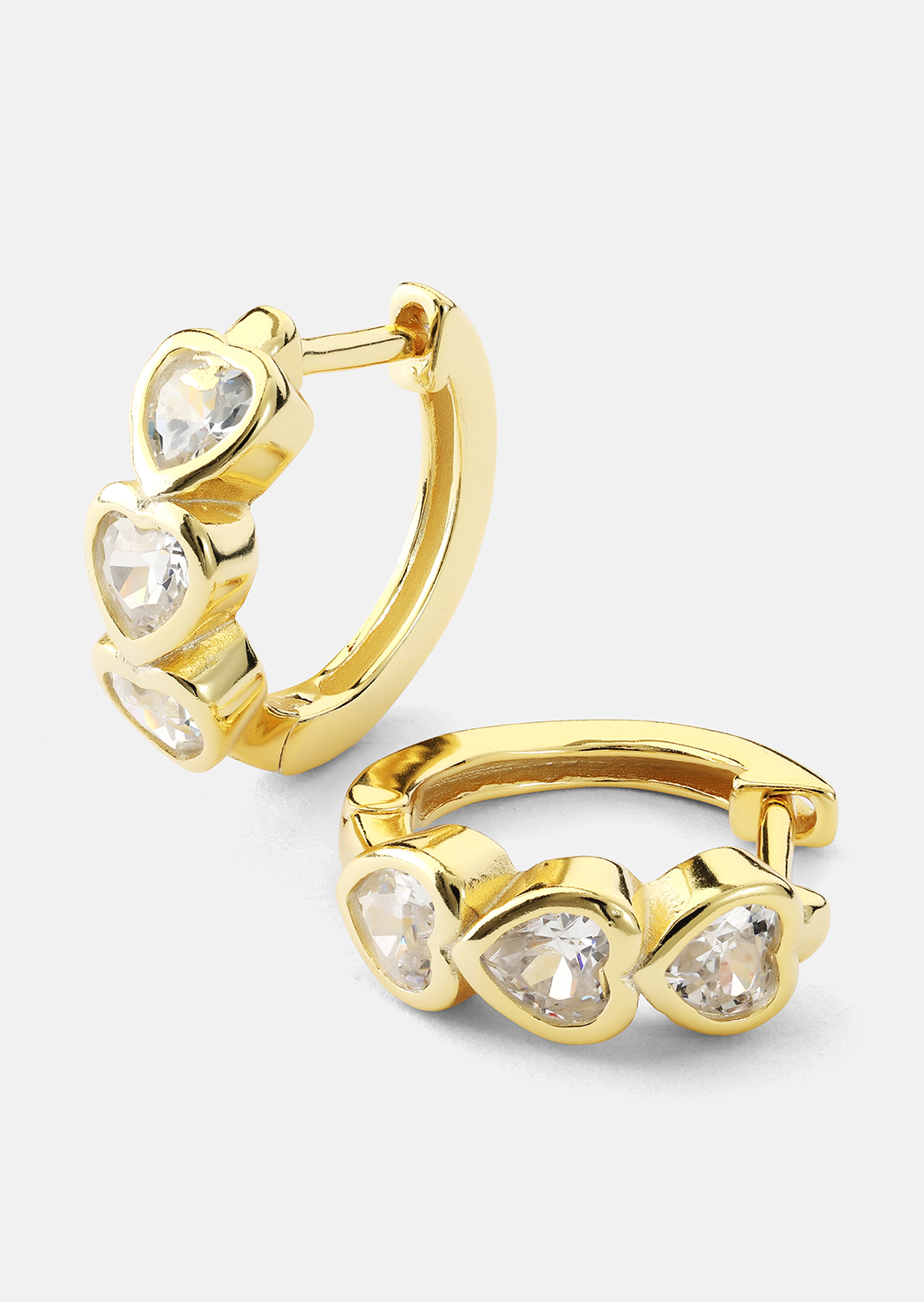 Pendiente Heart Hoops - 18k Chapado en oro