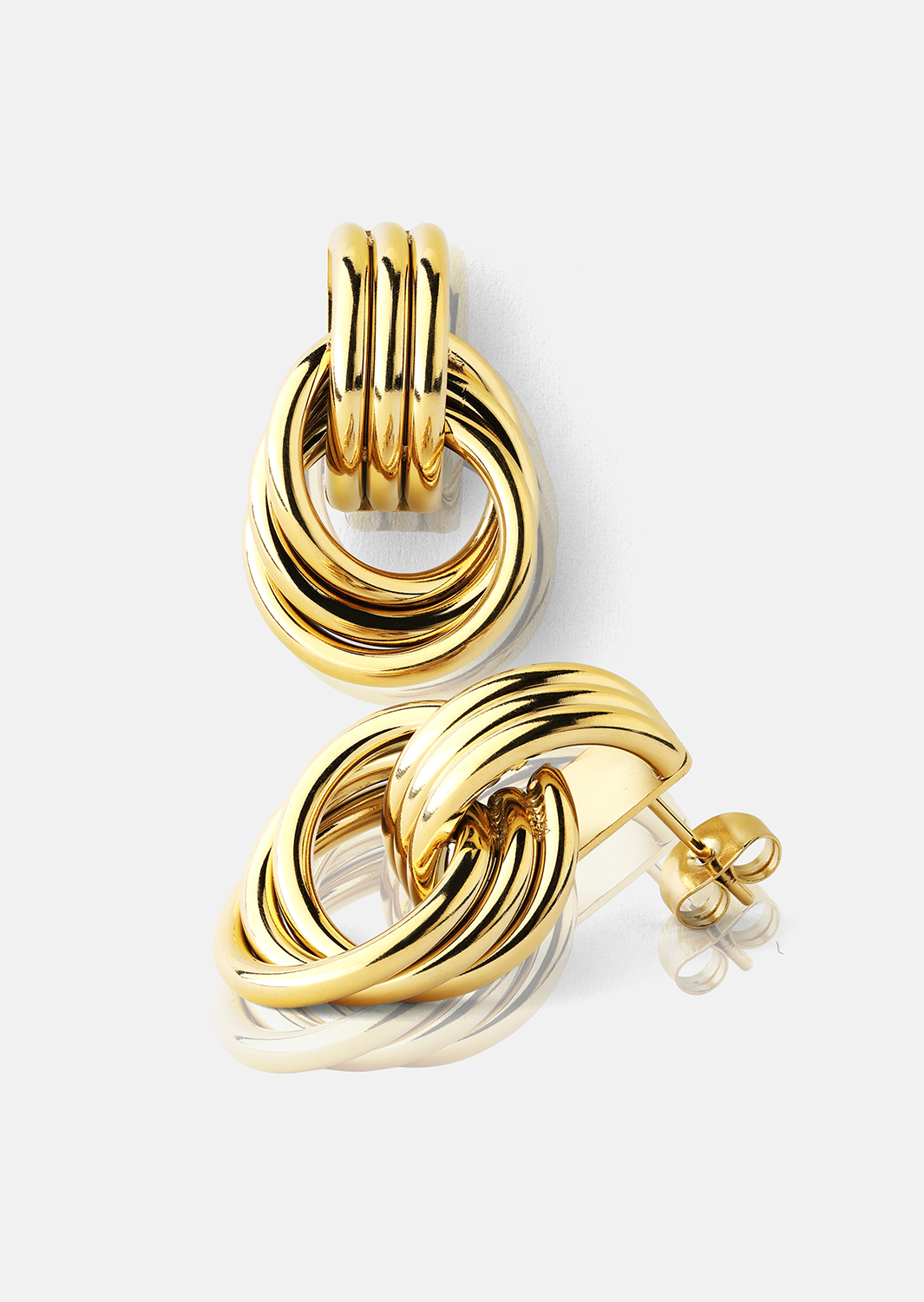 Pendiente Unity Loop - 18k Chapado en oro