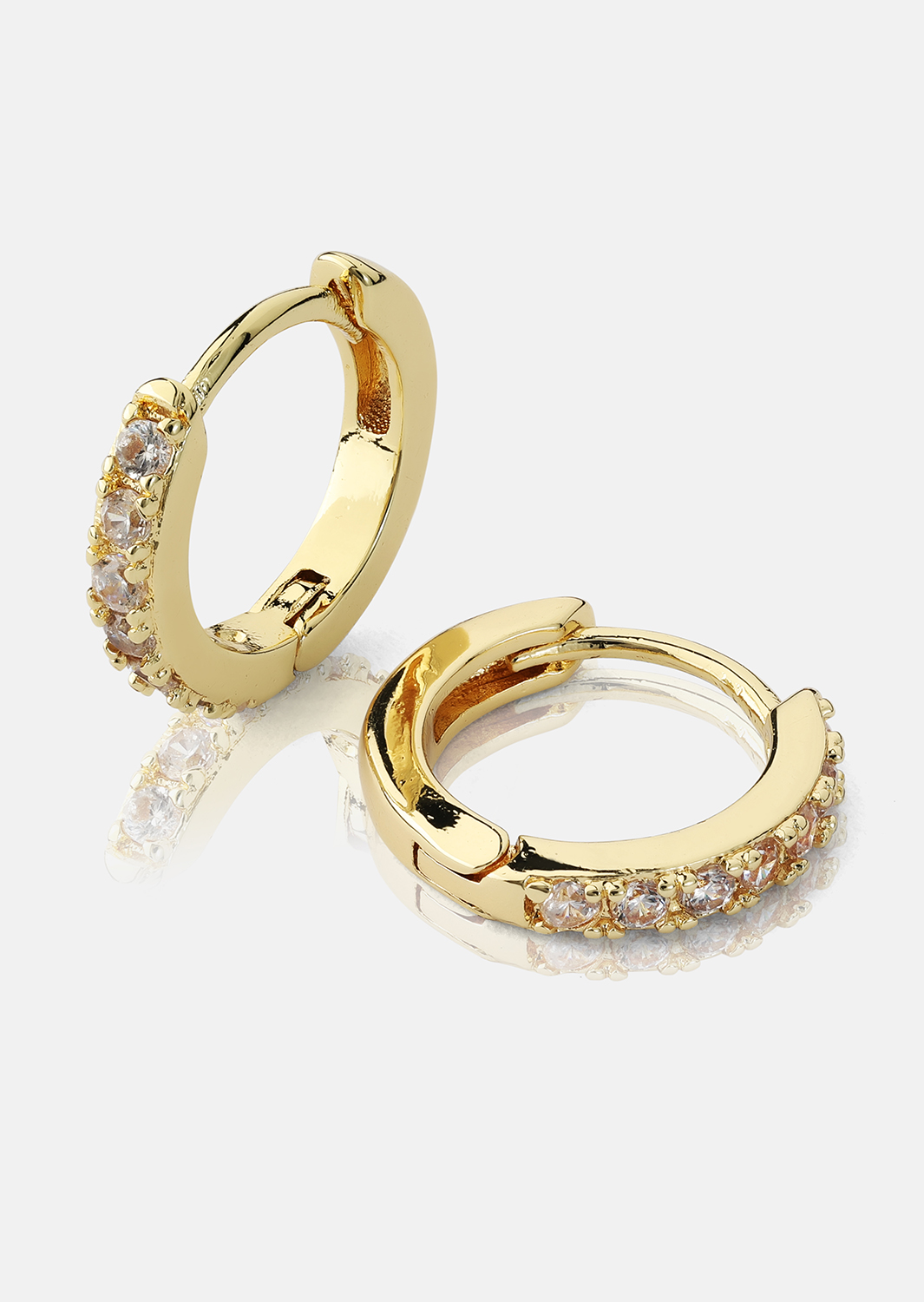 Pendientes Crystal Hoops - 18k Chapados en oro