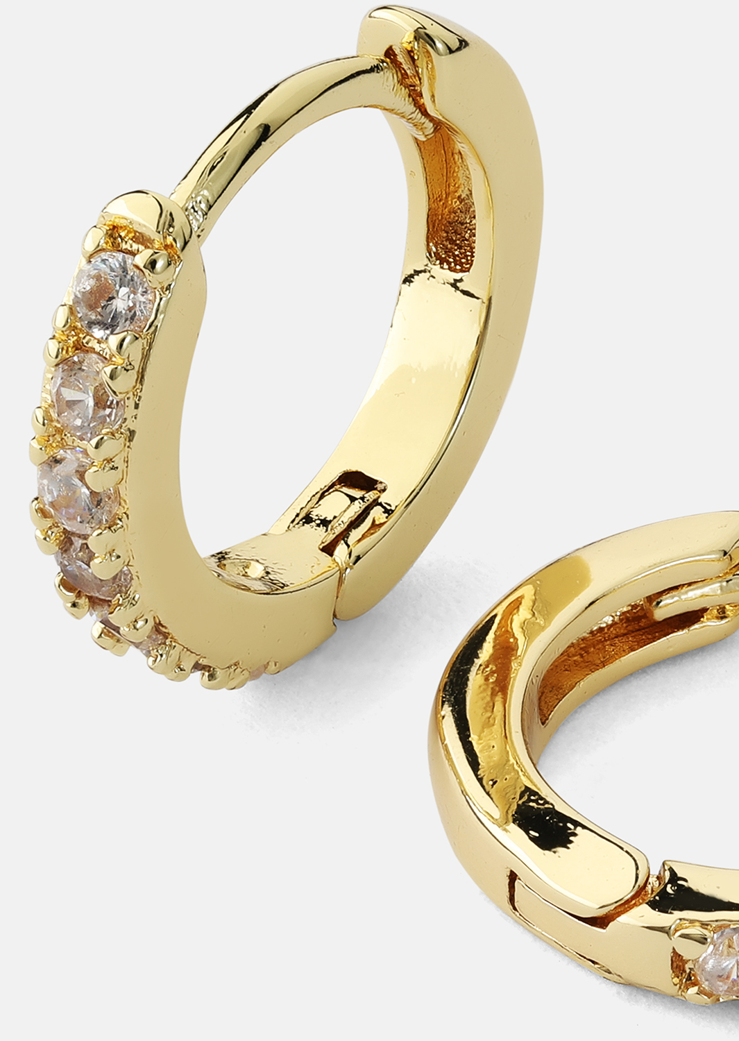 Pendientes Crystal Hoops - 18k Chapados en oro