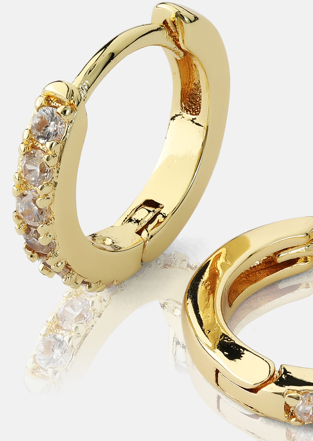 Pendientes Crystal Hoops - 18k Chapados en oro
