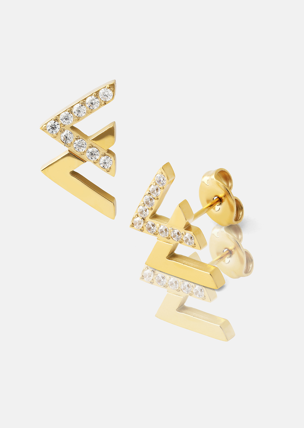 Vivid V Pendiente - 18k Chapado en oro