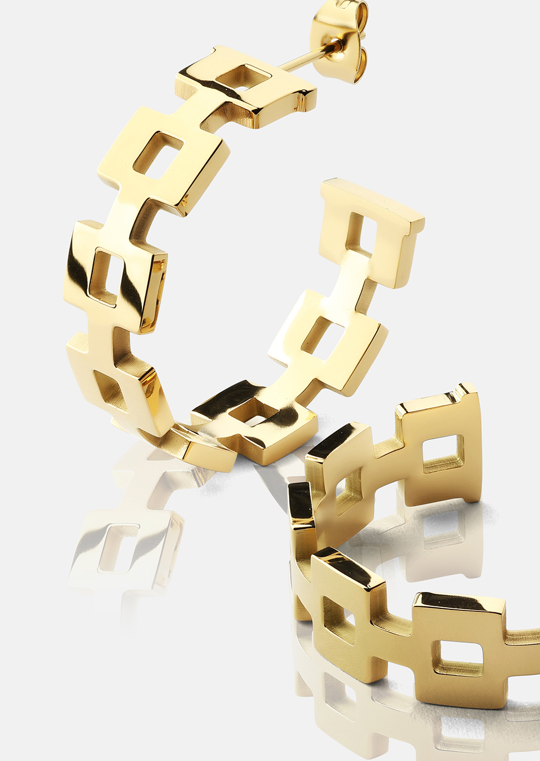 Pendiente GeoHoops - 18k Chapado en oro