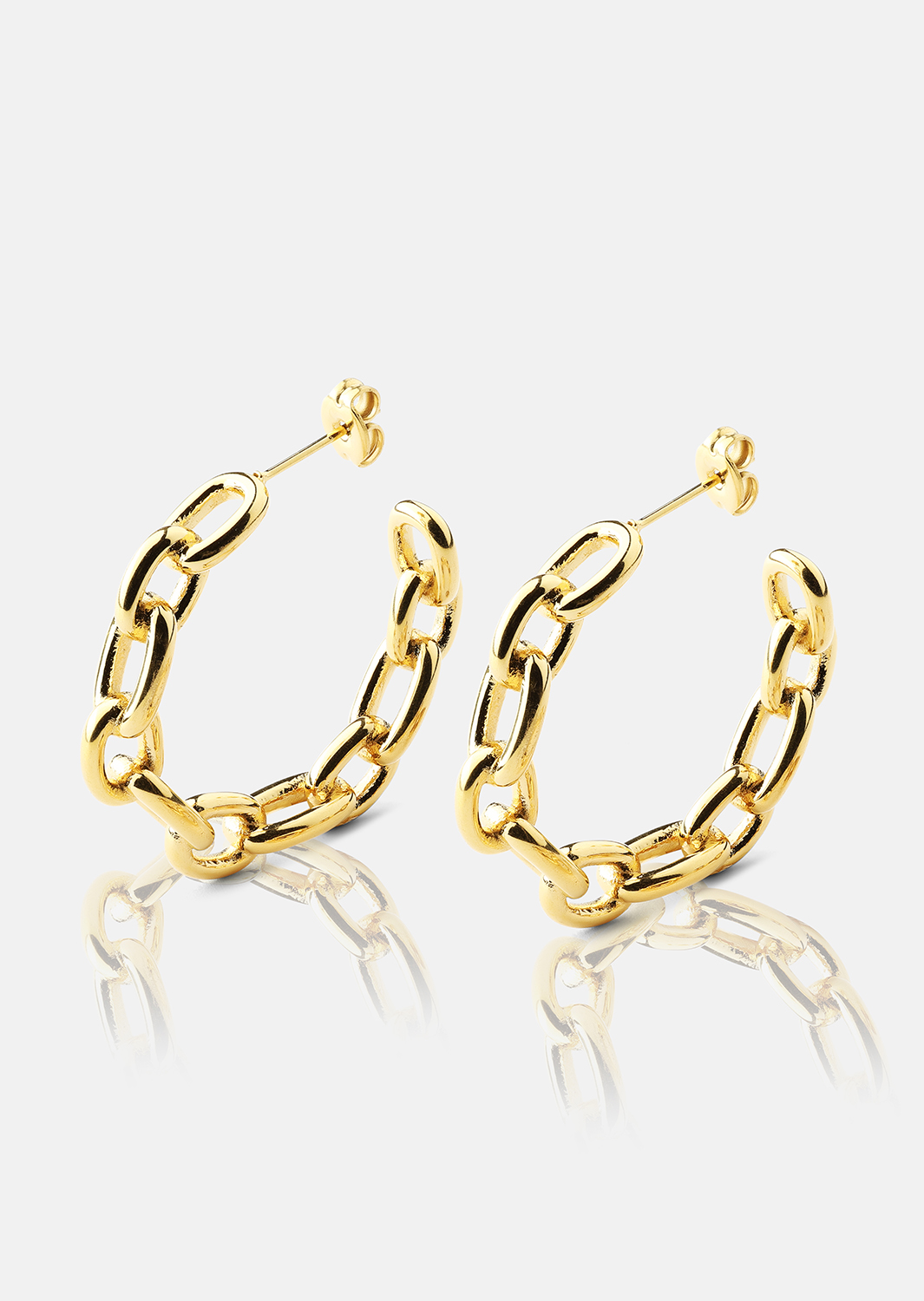 Pendientes Chain Bold - 18k Chapado en oro