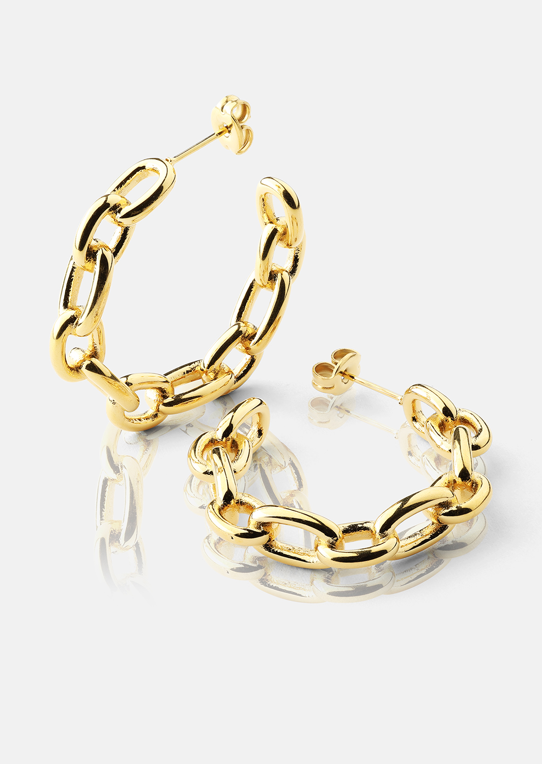 Pendientes Chain Bold - 18k Chapado en oro