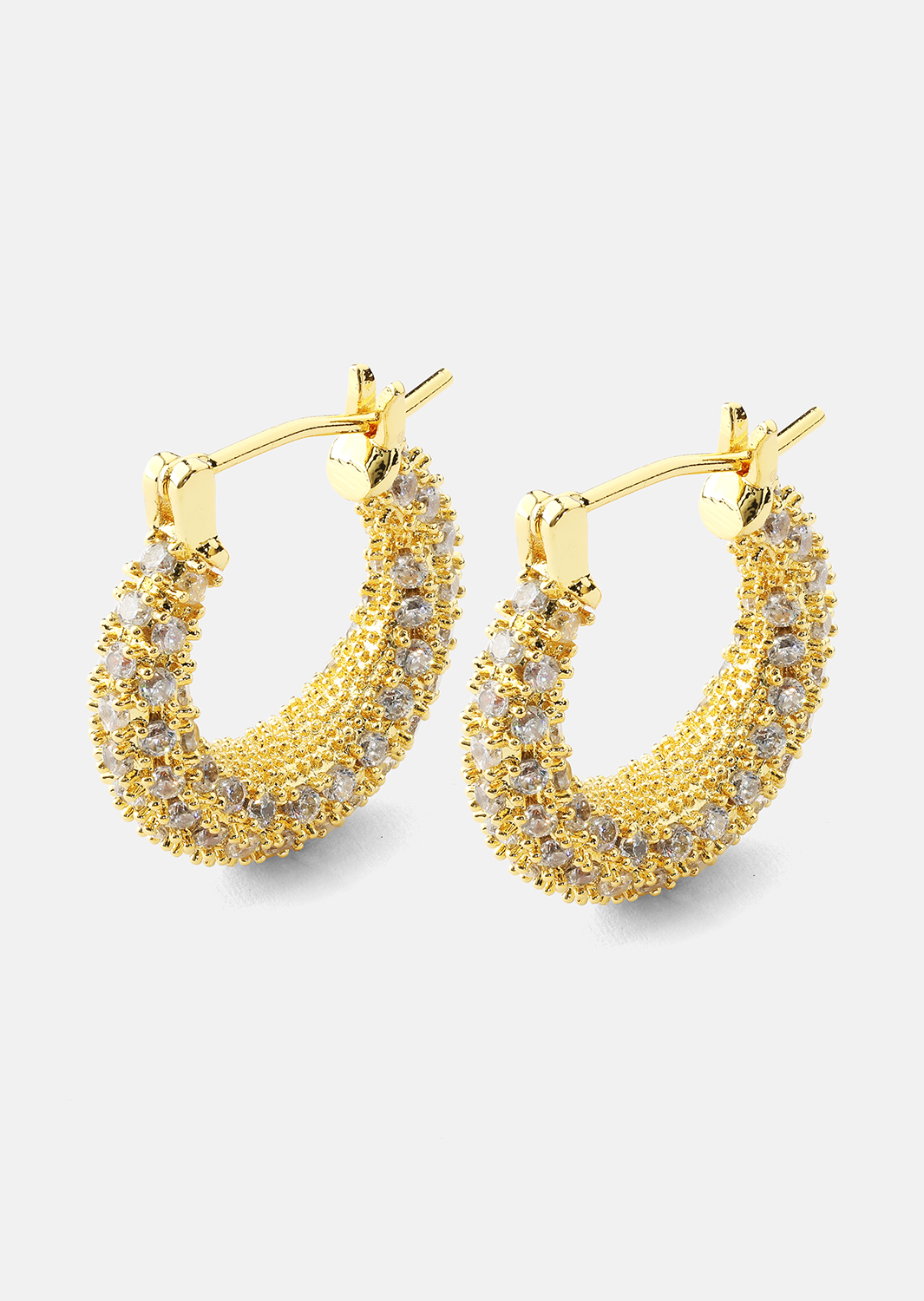 Pendiente Crystal Circle - 18k Chapado en oro