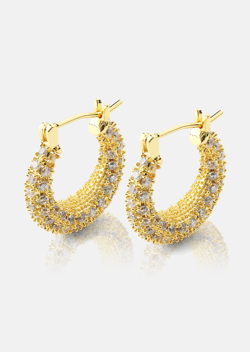 Pendiente Crystal Circle - 18k Chapado en oro