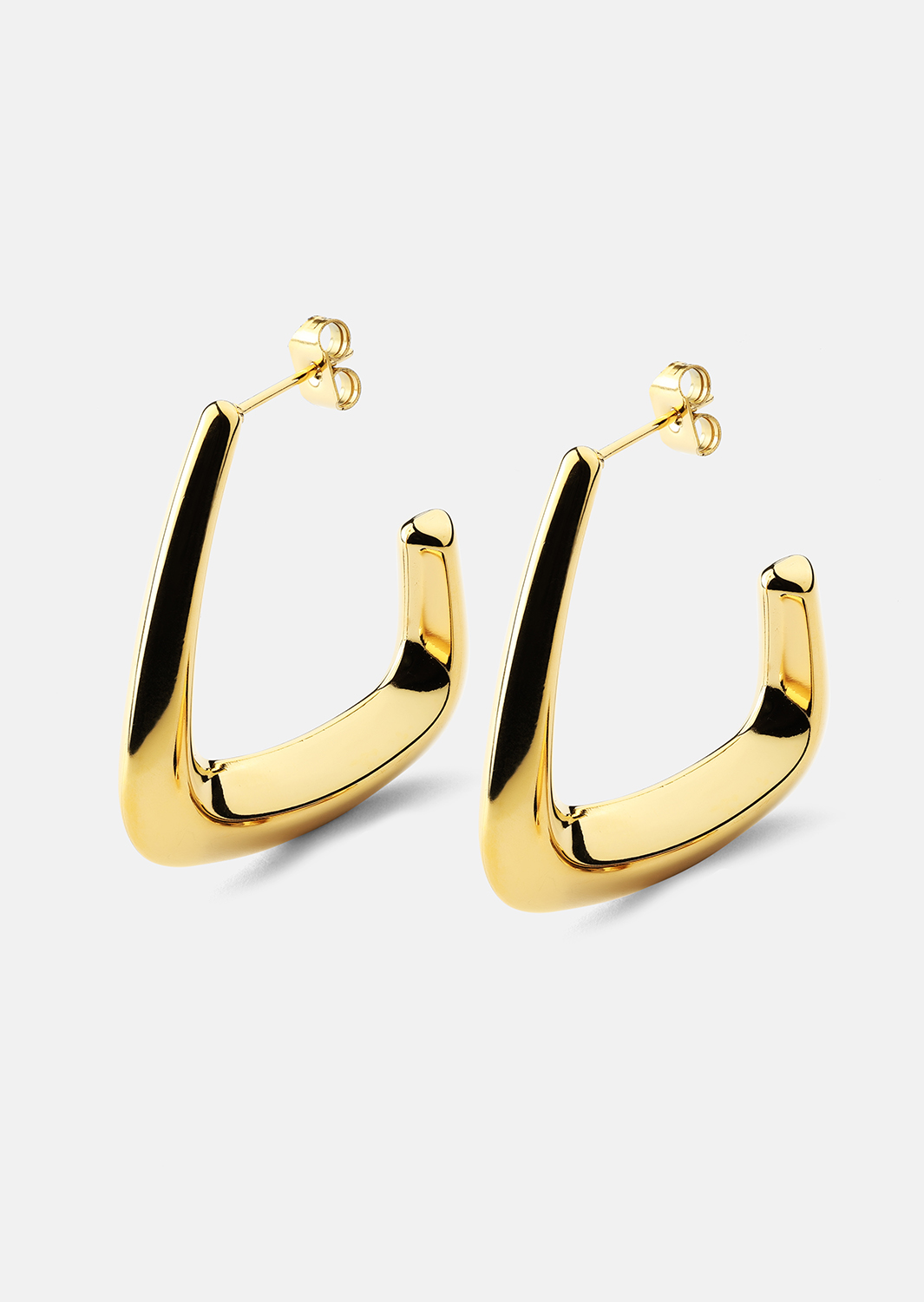Pendientes Bold Curve – 18k Chapados en oro