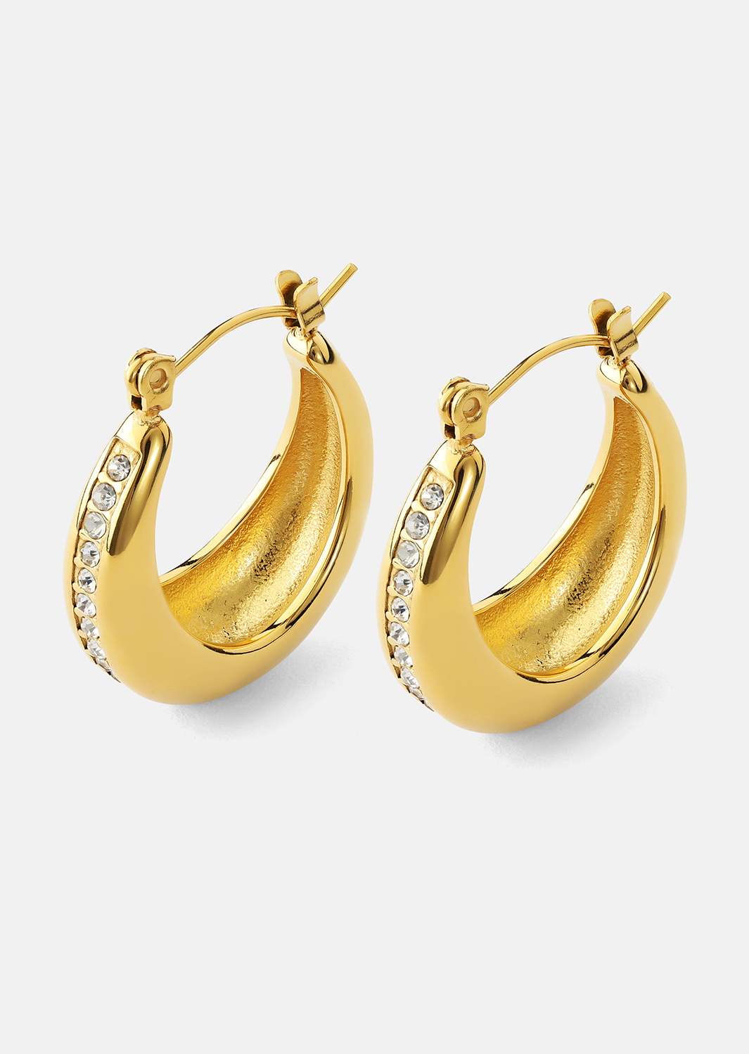Pendientes Gleaming Curve – 18k Chapados en oro