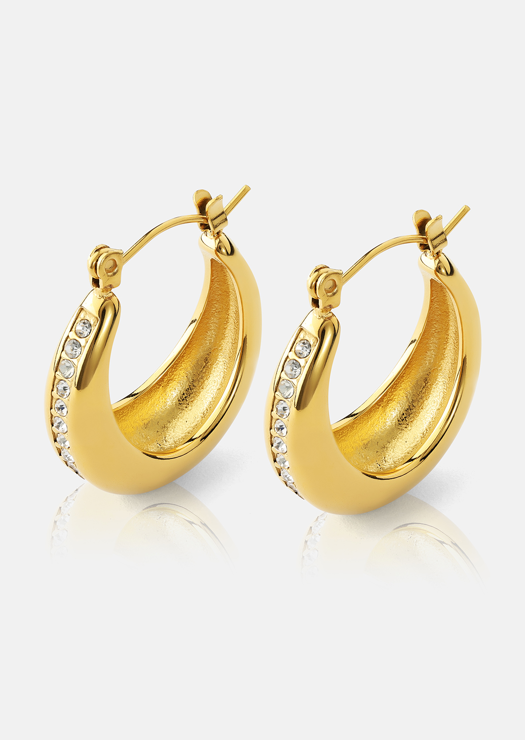 Pendientes Gleaming Curve – 18k Chapados en oro