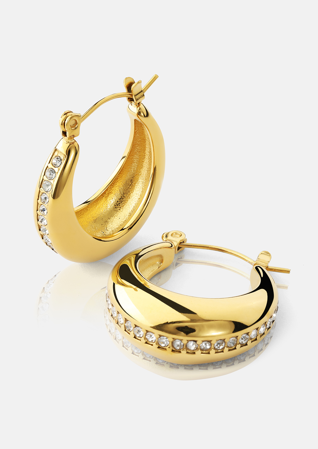 Pendientes Gleaming Curve – 18k Chapados en oro