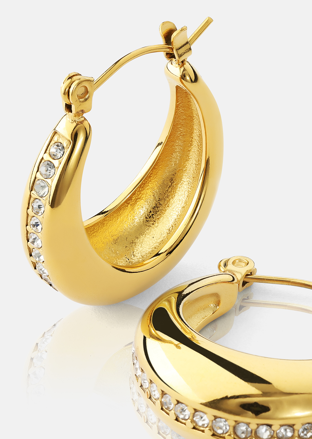 Pendientes Gleaming Curve – 18k Chapados en oro
