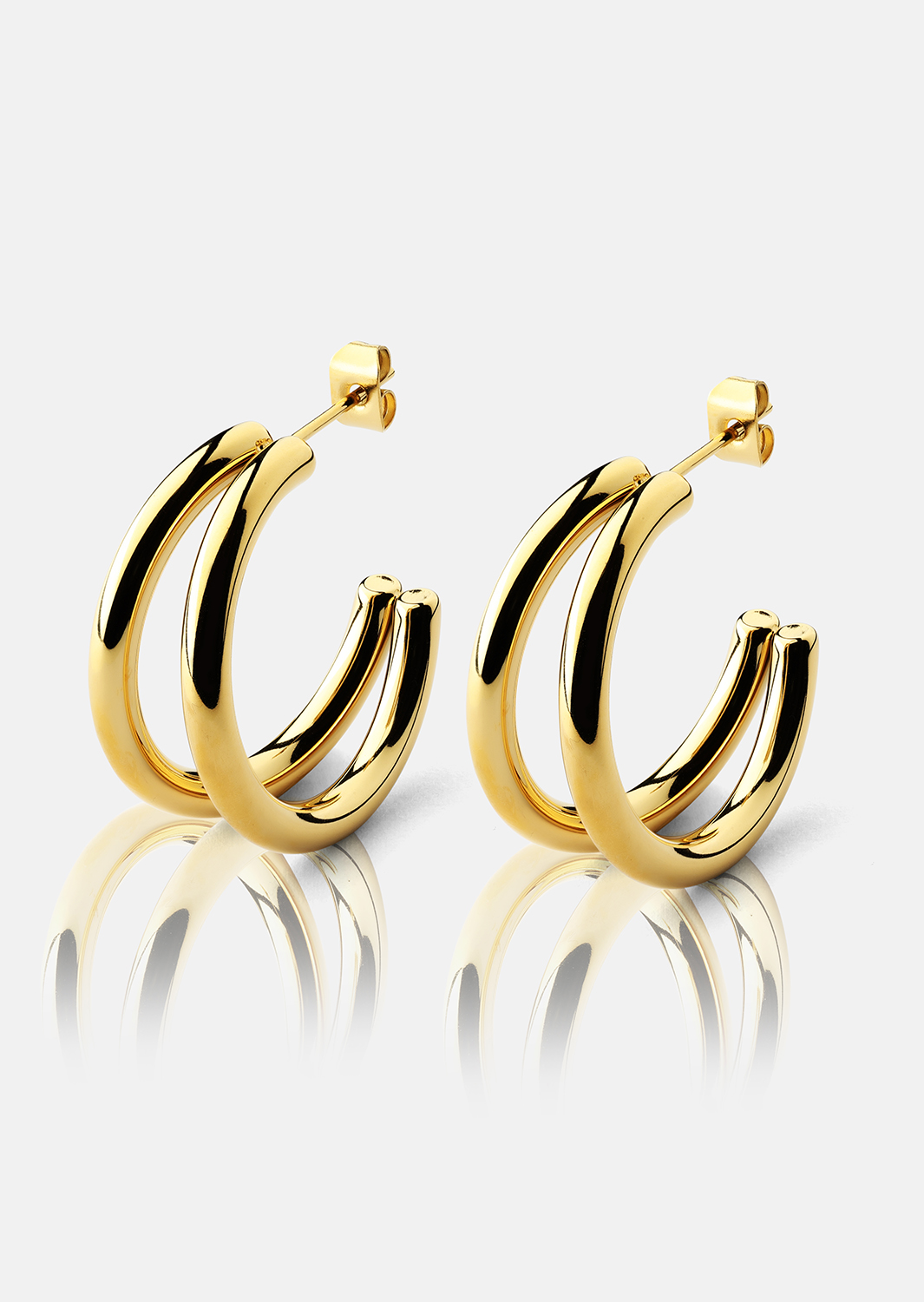 Pendiente Dual - 18k Chapado en oro
