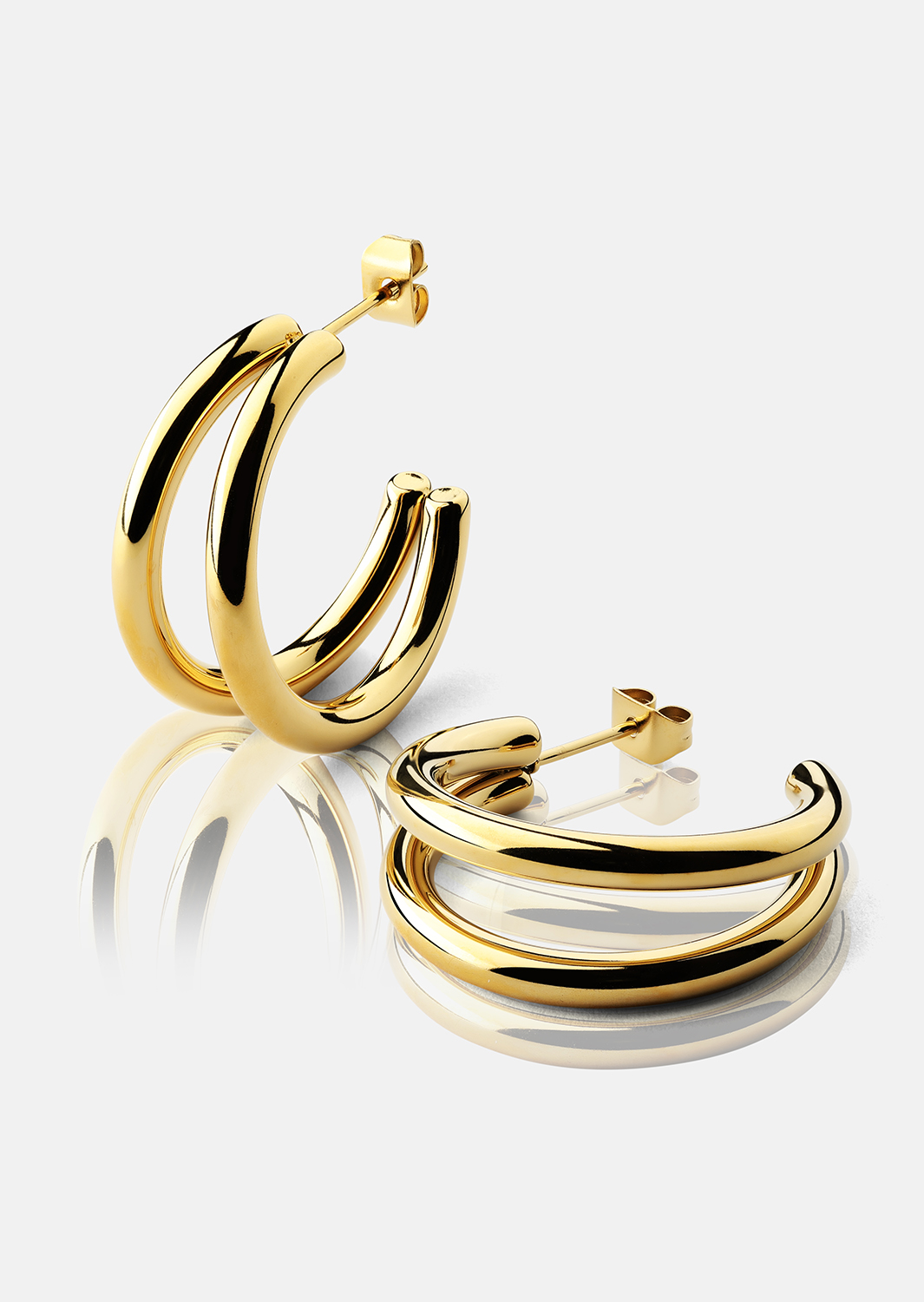 Pendiente Dual - 18k Chapado en oro
