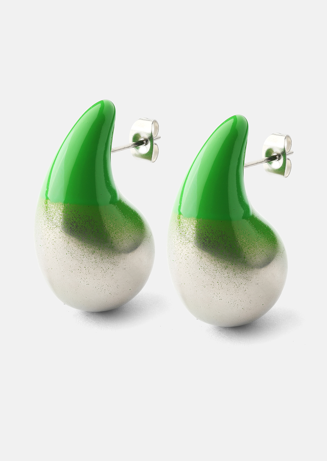 Pendientes Verdé Glow – Chapados en plata
