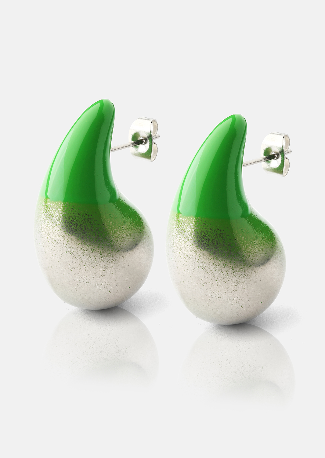 Pendientes Verdé Glow – Chapados en plata