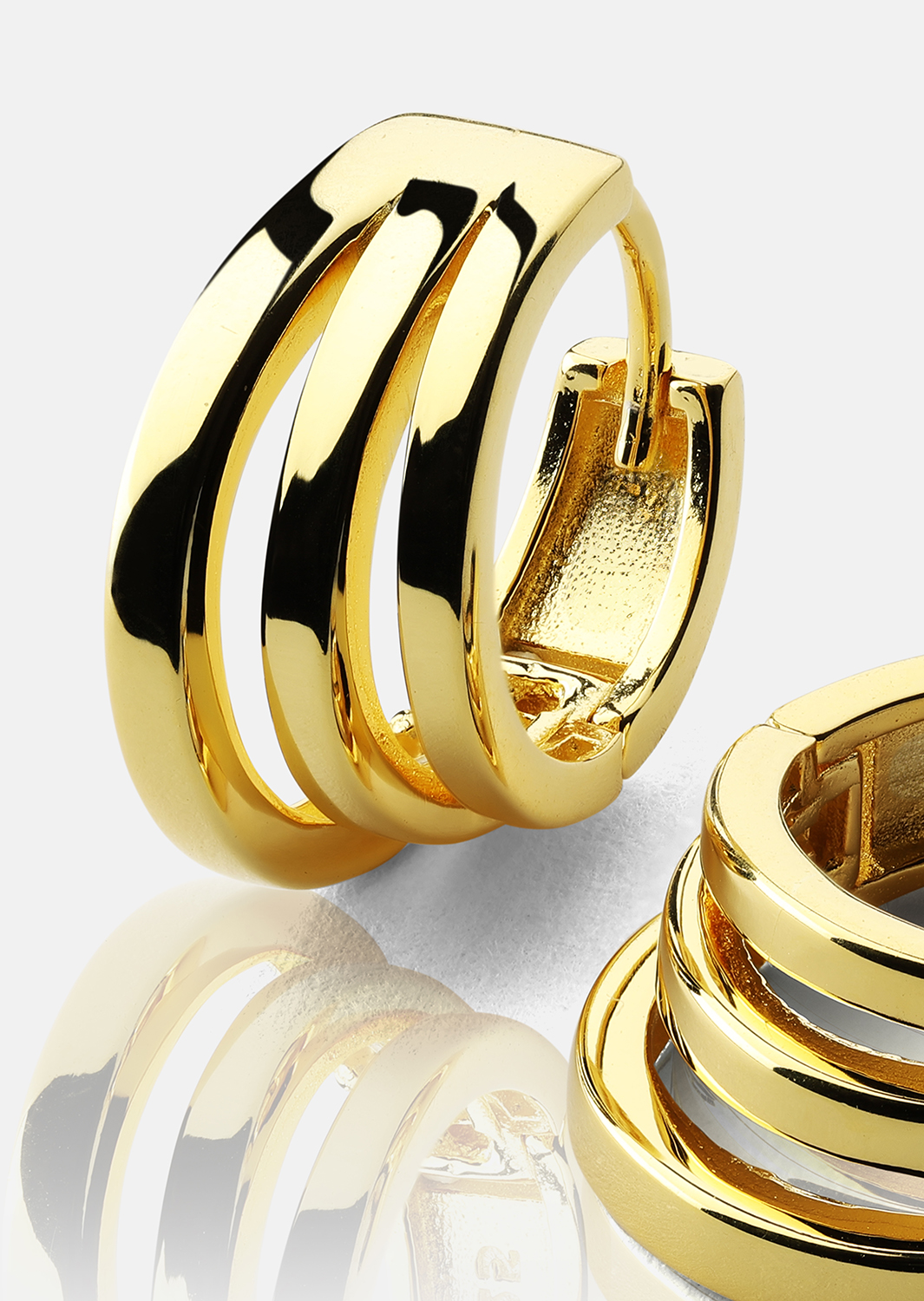 Pendientes Trio - 18k Chapados en oro