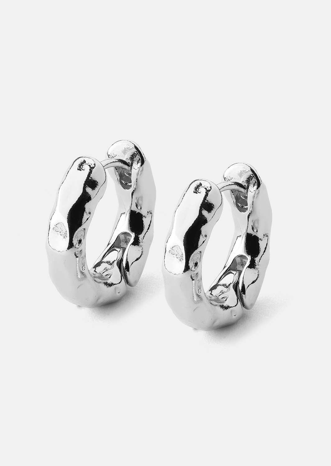 Pendiente Luxe Ripple Hoops - Chapado en plata