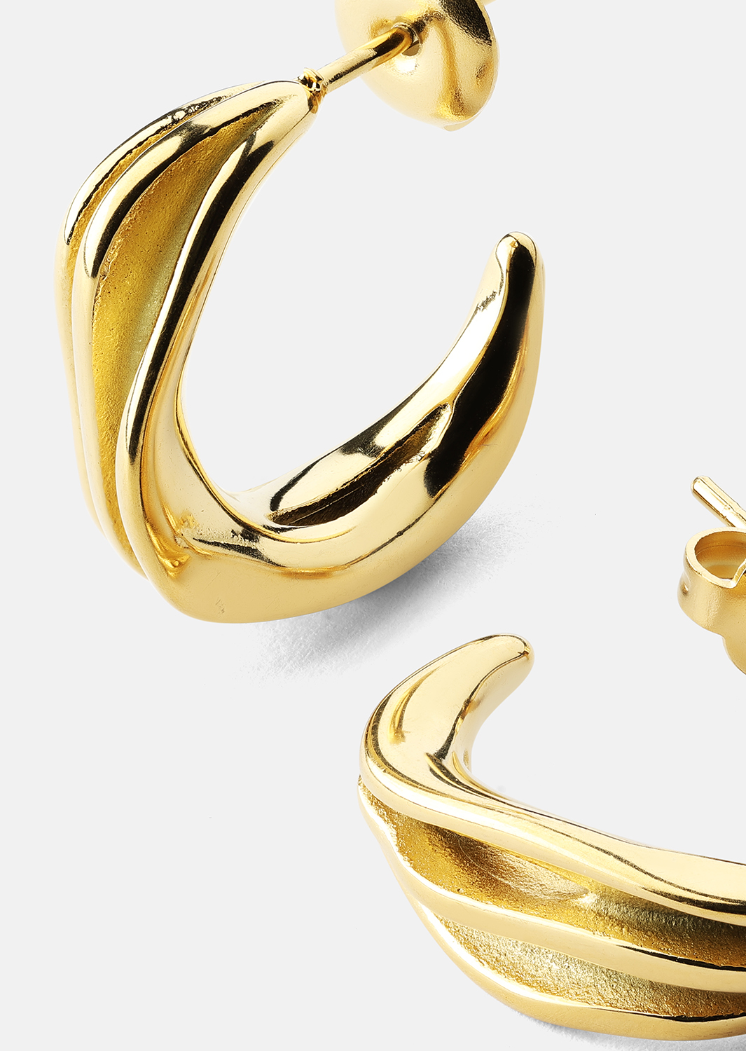 Pendientes Gleaming Flow - 18k Chapados en oro