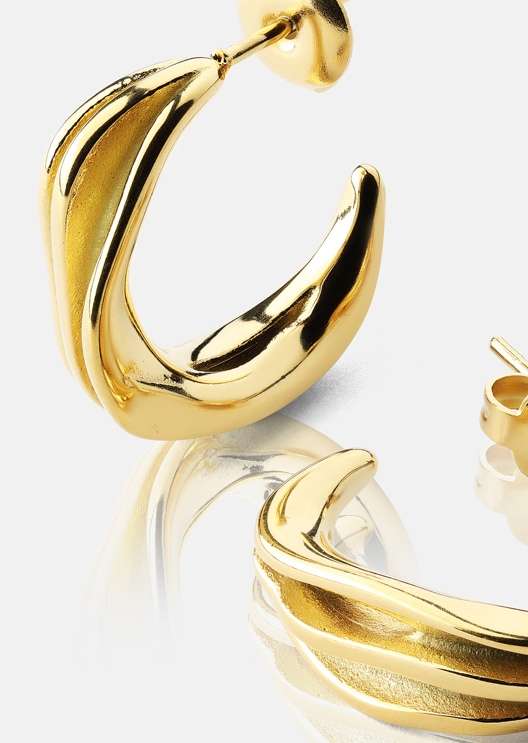 Pendientes Gleaming Flow - 18k Chapados en oro