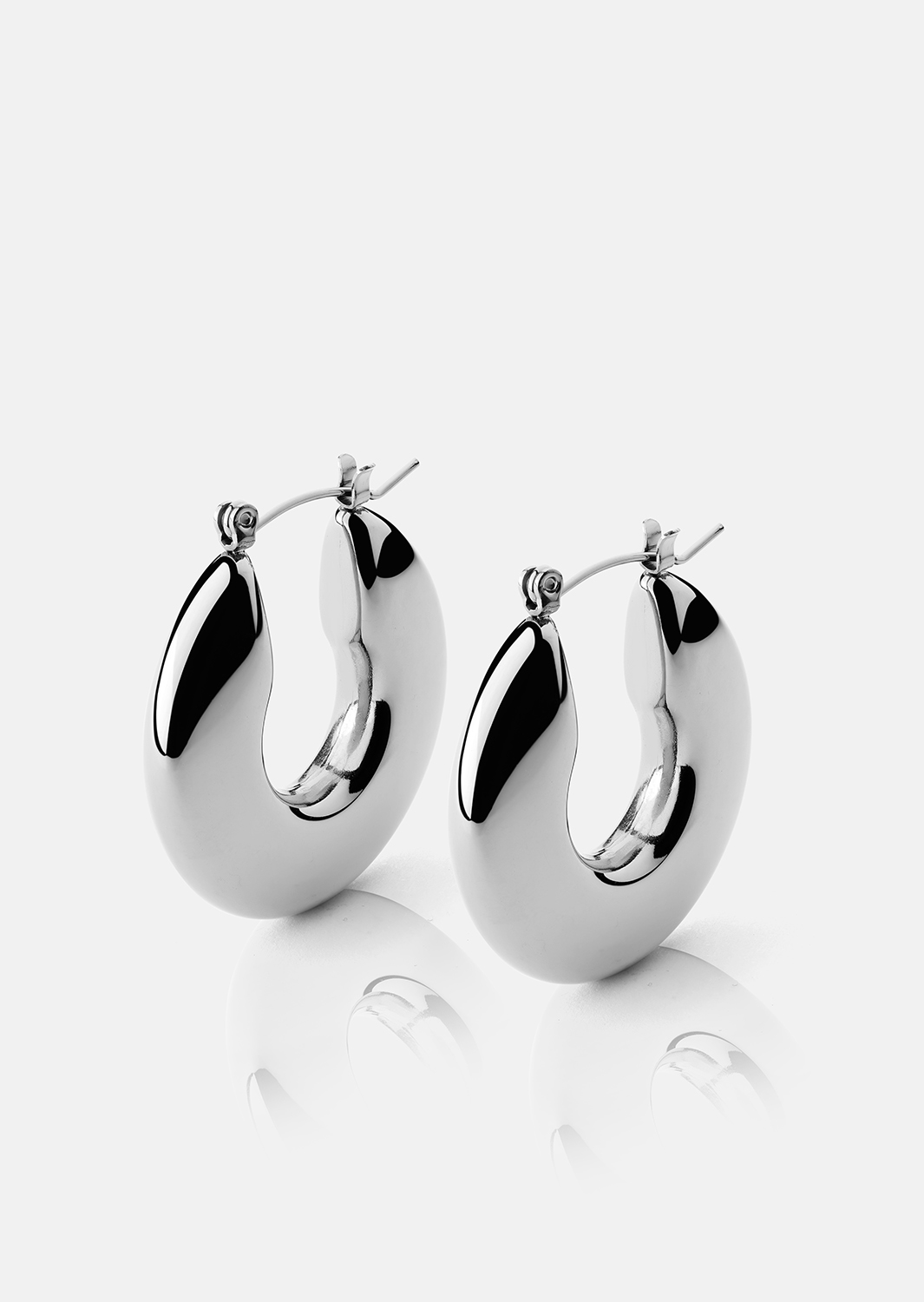 Pendiente Luna Bold Hoops - Chapado en plata