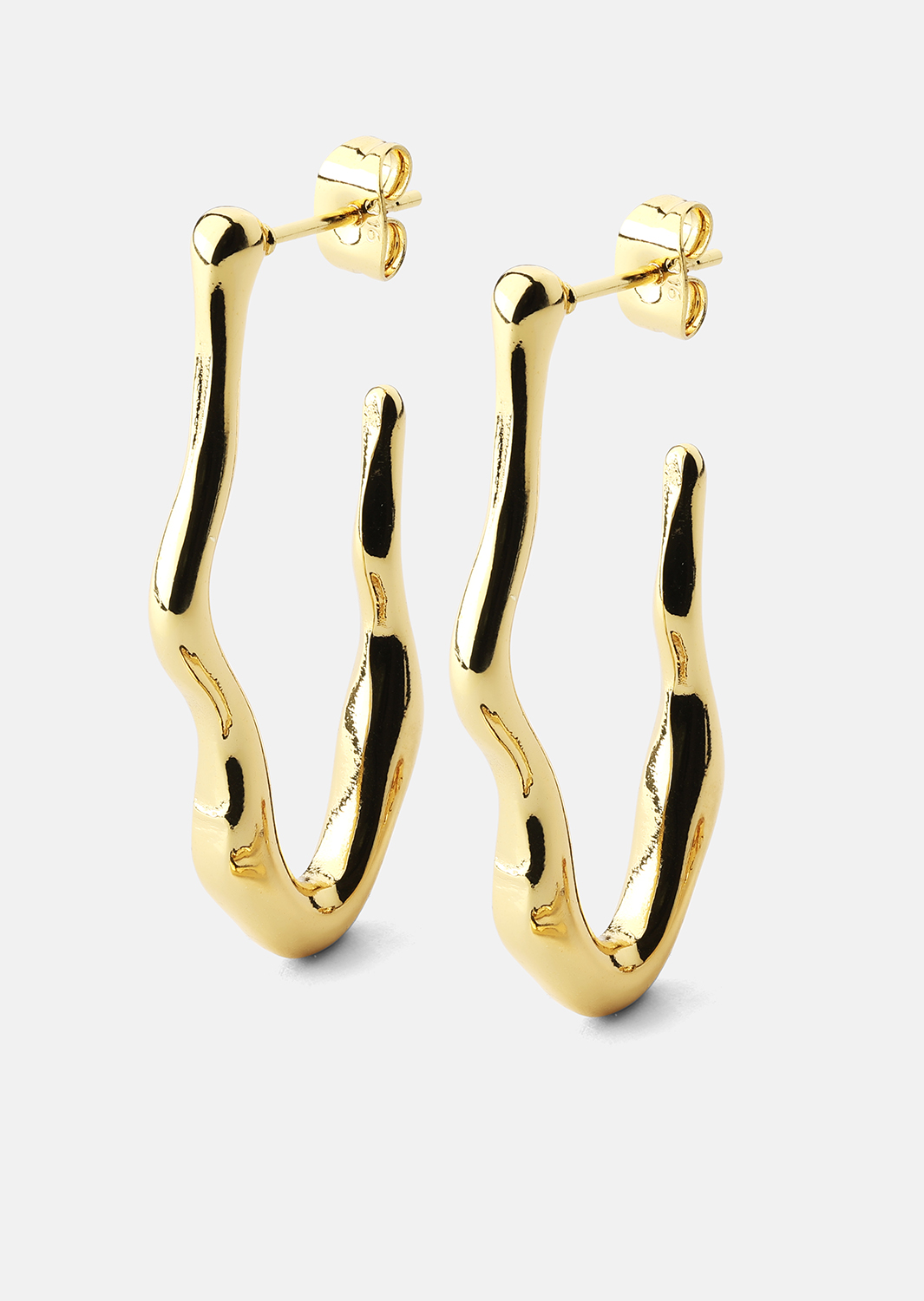 Pendiente Waves - 18k Chapado en oro