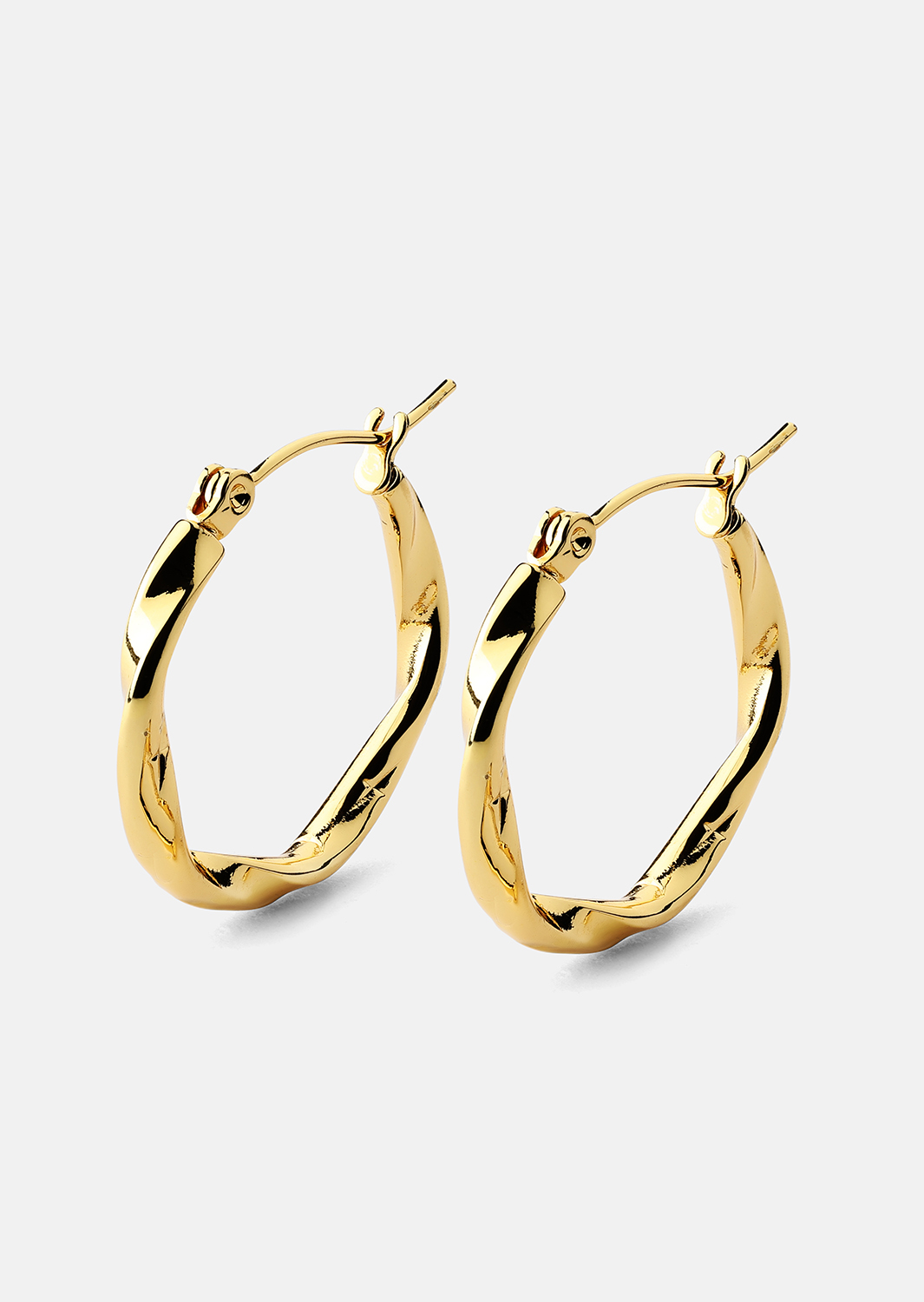 Twist Glow Hoops - 18k Pendientes Dorados