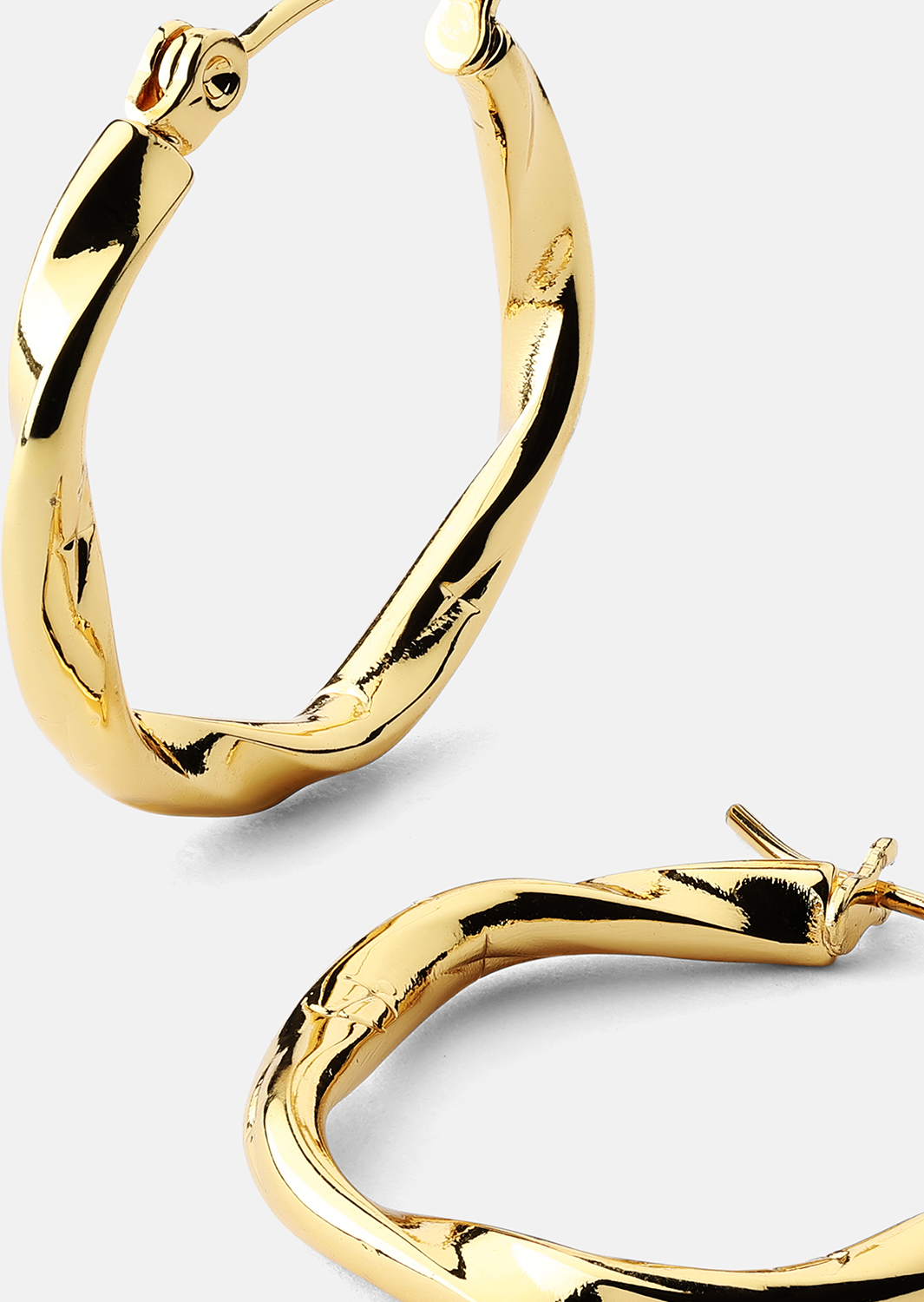 Twist Glow Hoops - 18k Pendientes Dorados