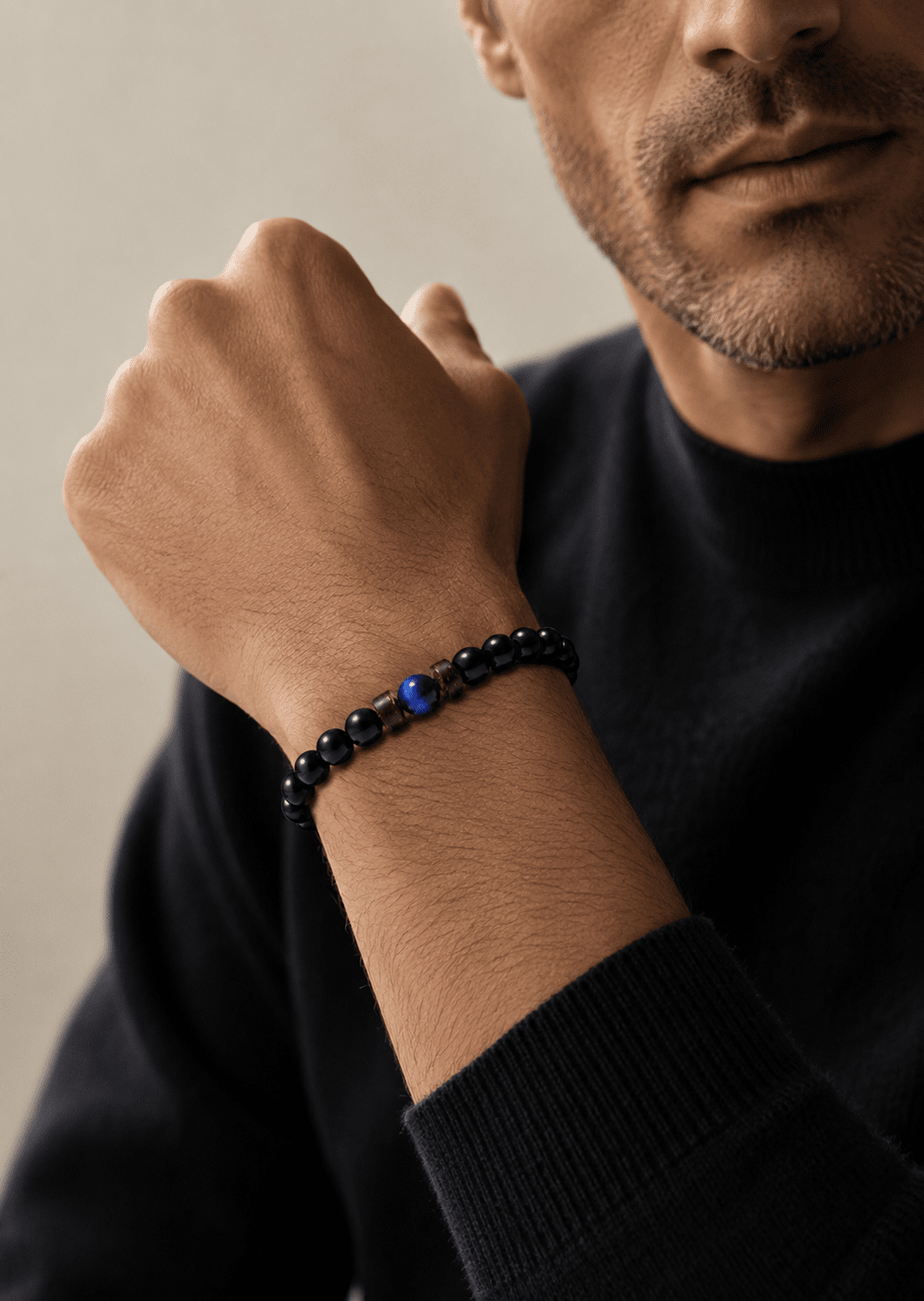 Pulsera de cuentas Obsidian Axis