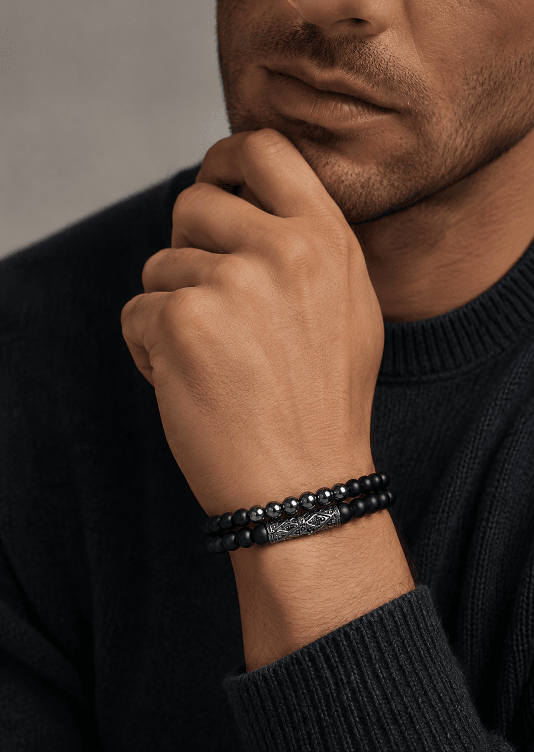 Pulsera de cuentas Obsidian Echo