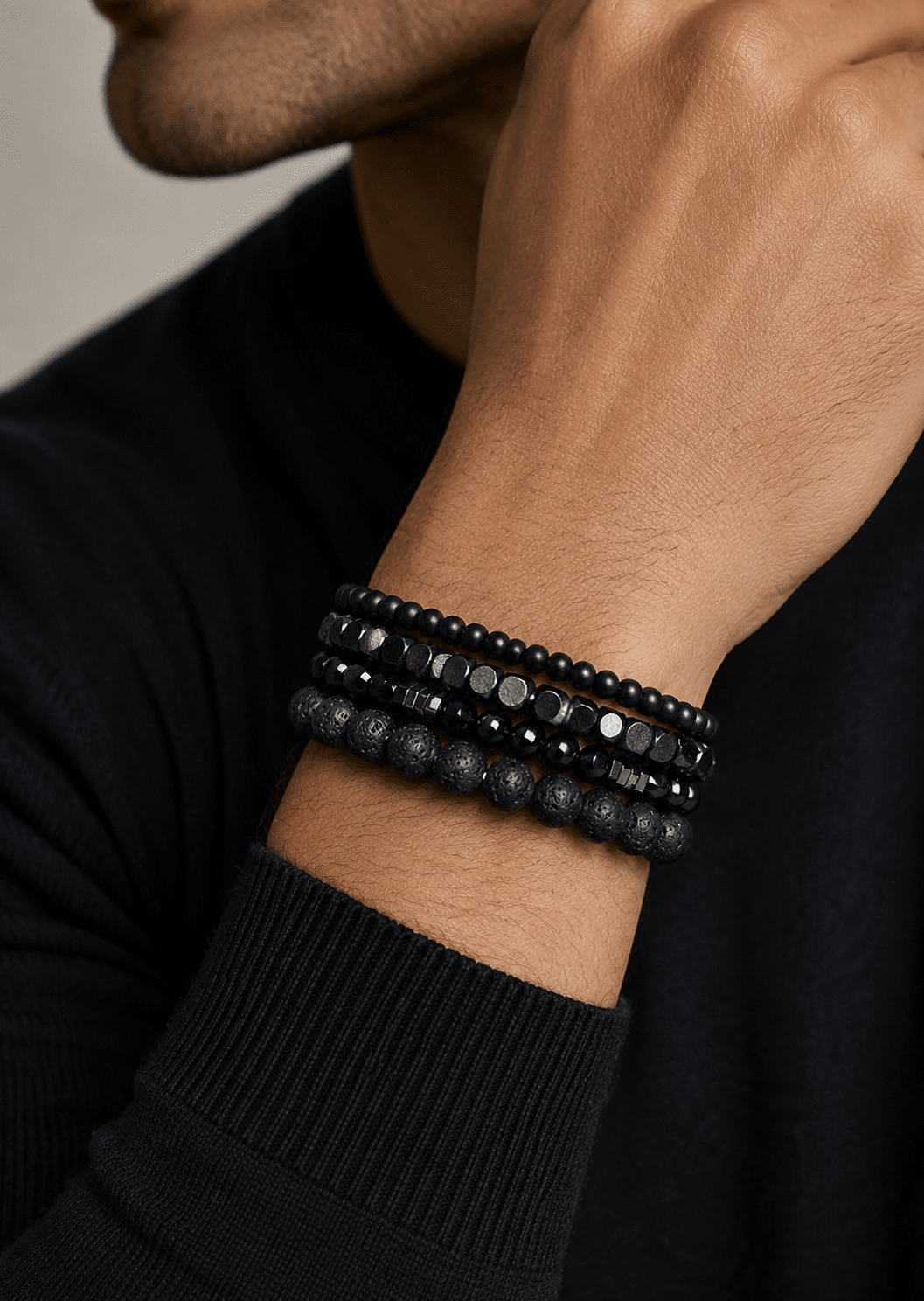 Pulsera de cuentas Obsidian Realm