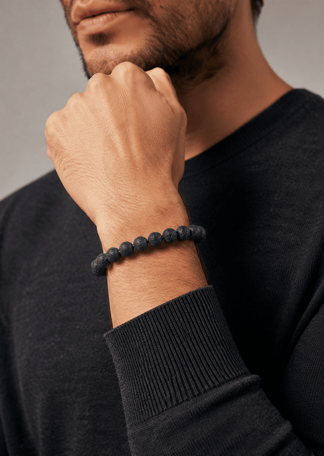 Pulsera de cuentas Obsidian Thread