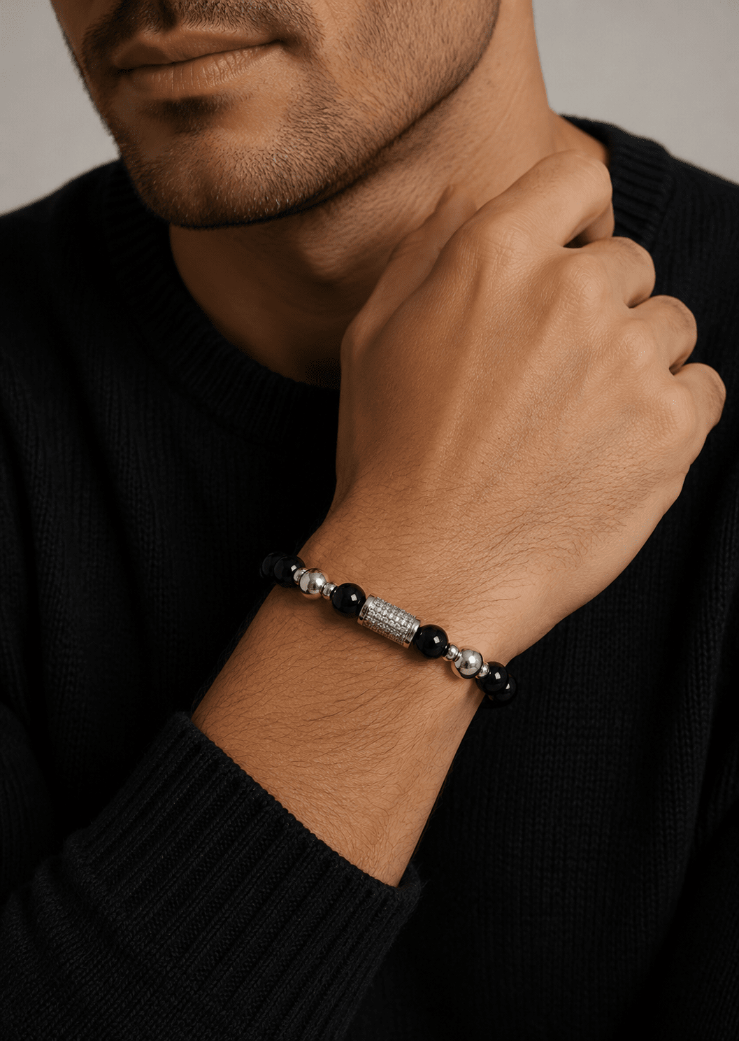 Pulsera de cuentas Obsidian Valor