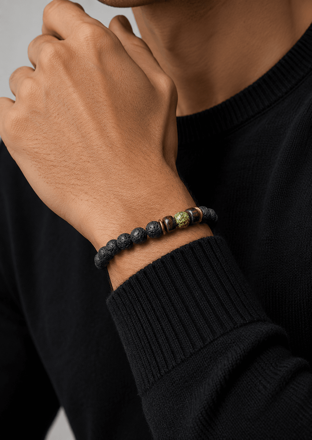 Pulsera de cuentas Obsidian Whirl