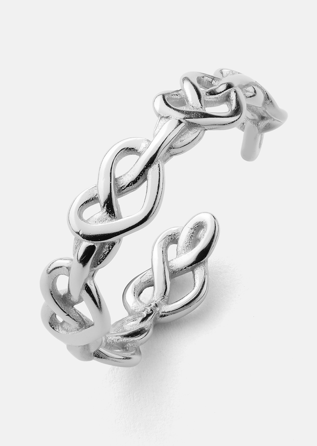 Anillo Heart Link - Chapado en plata