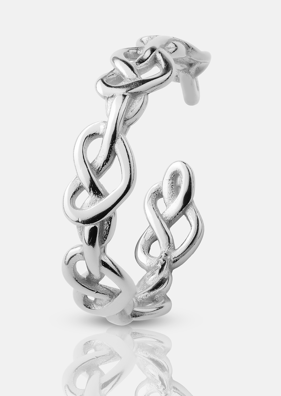Anillo Heart Link - Chapado en plata