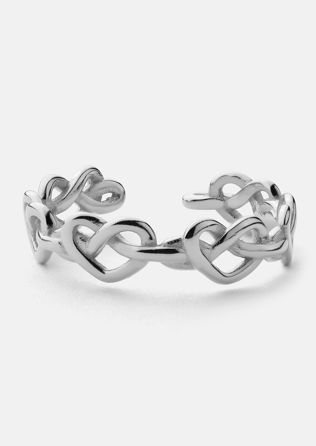 Anillo Heart Link - Chapado en plata