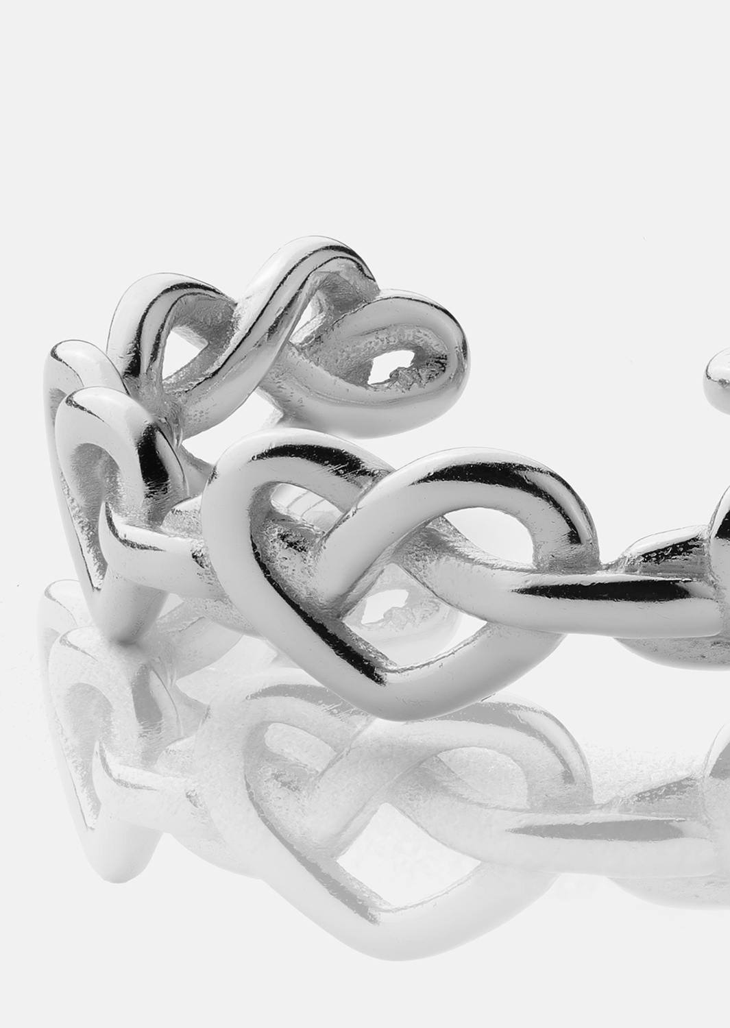 Anillo Heart Link - Chapado en plata