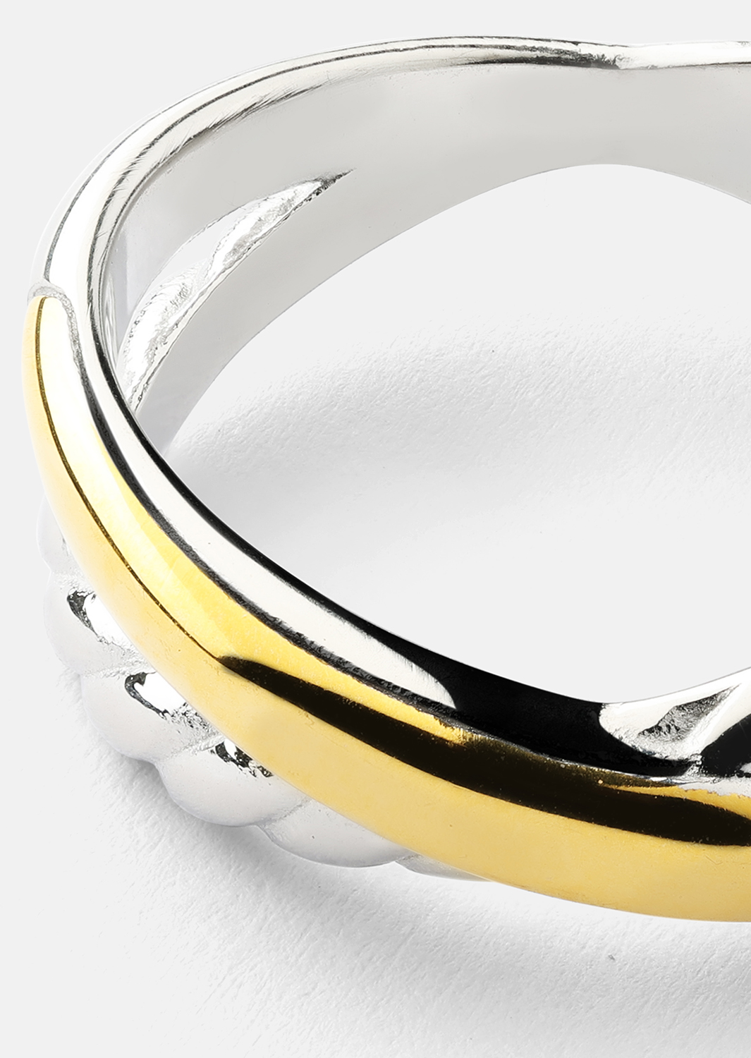 Anillo Golden Silver Twist - 18k Chapado en oro
