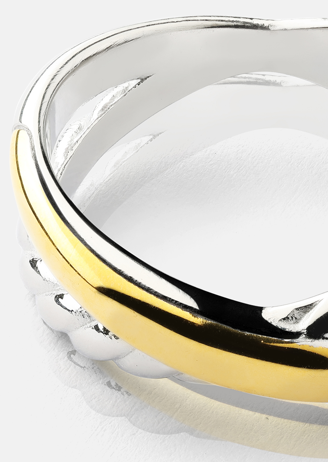 Anillo Golden Silver Twist - 18k Chapado en oro