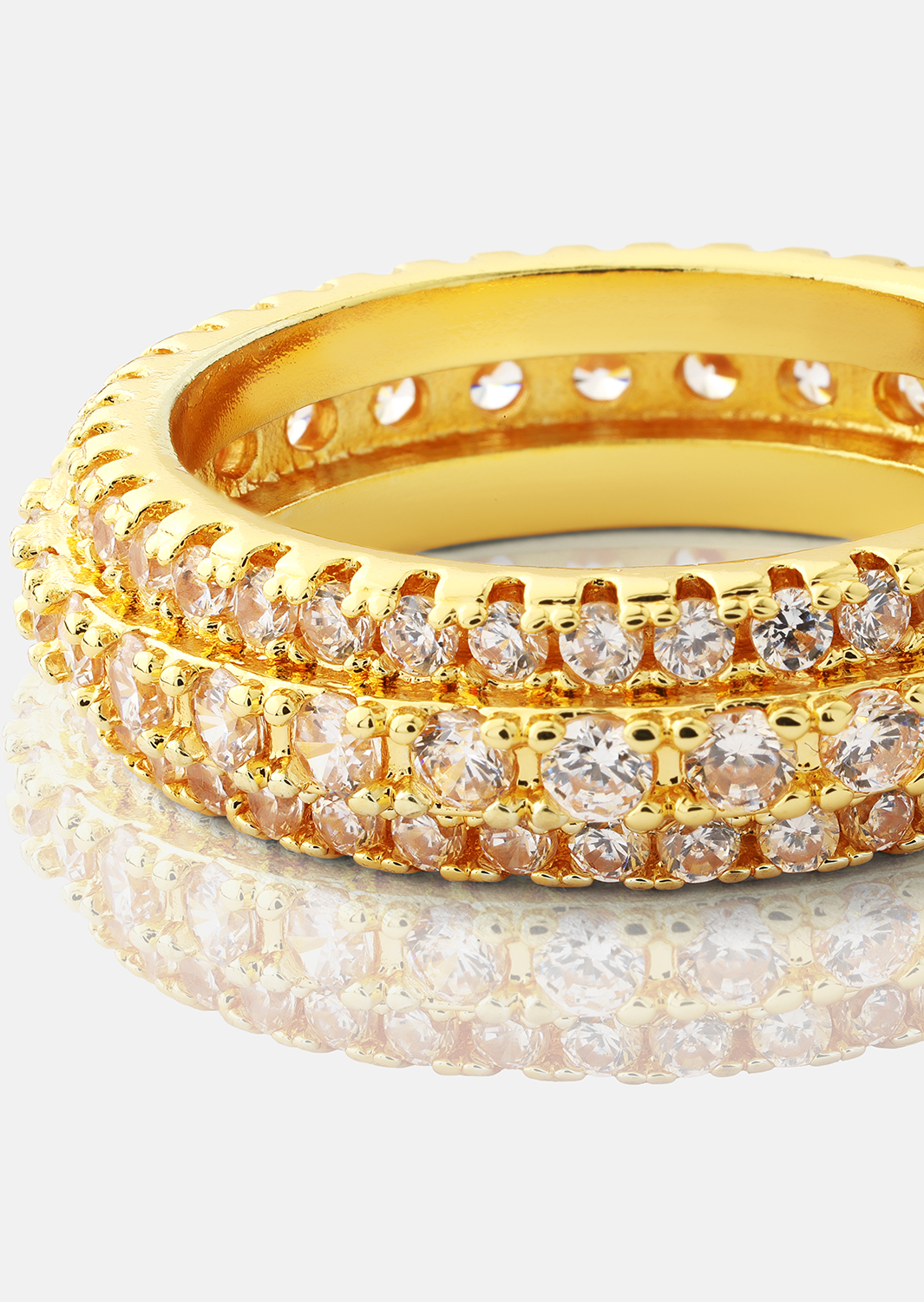 Anillo Crystal Shimmer - Chapado en oro de 18k