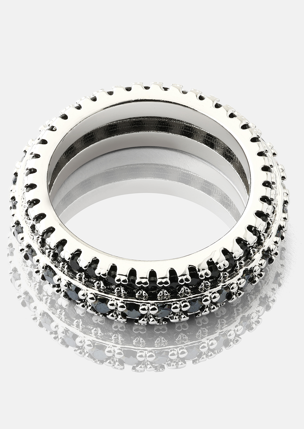 Anillo Dark Crystal Shimmer - Chapado en plata