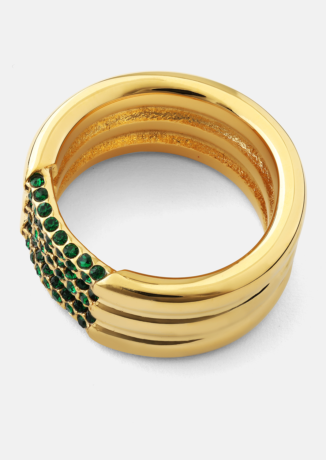 Anillo Green Lumière - Chapado en oro de 18k