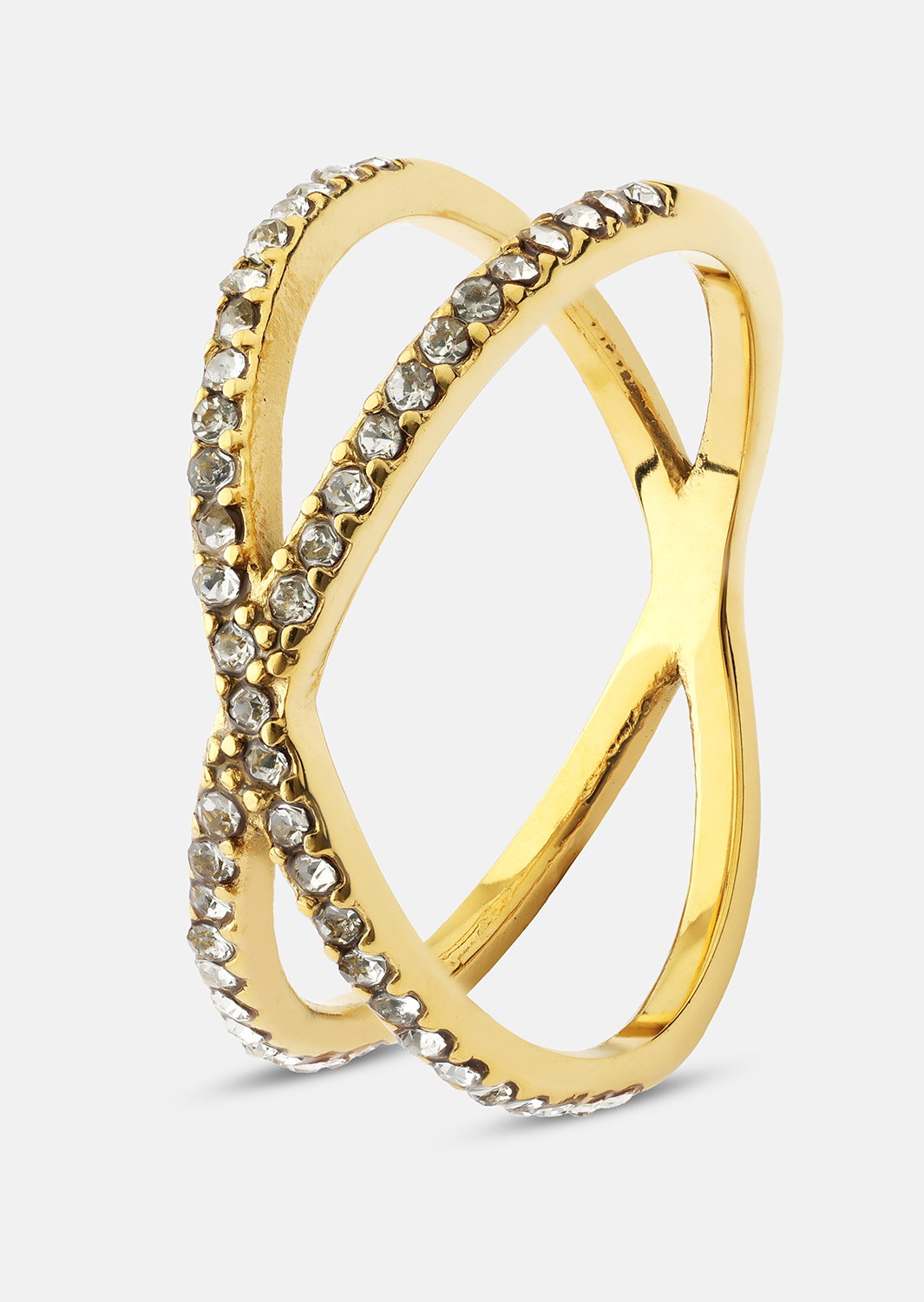 Anillo Sparkle X - Chapado en oro de 18k