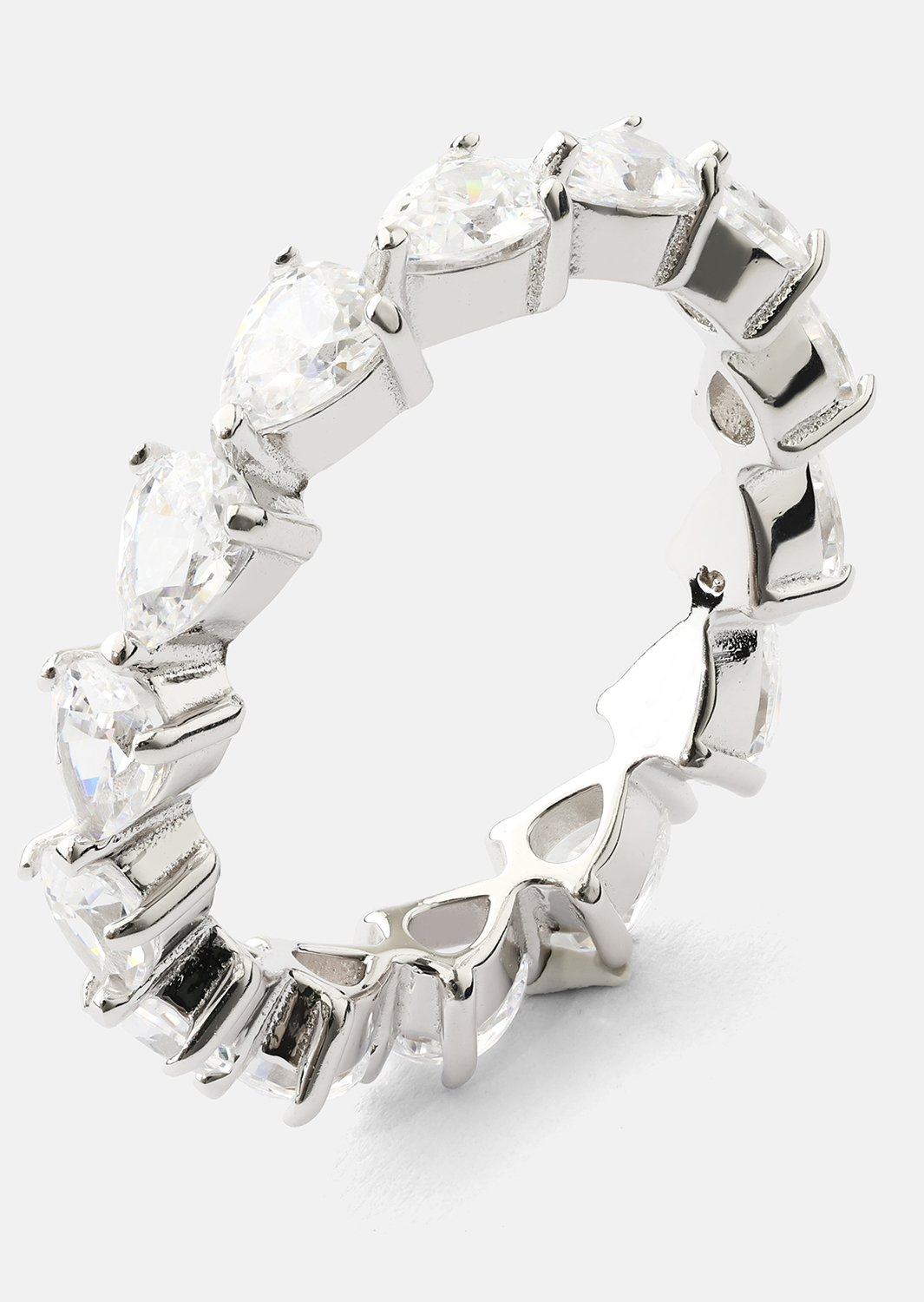 Bezel Glimmer Anillo - Chapado en plata
