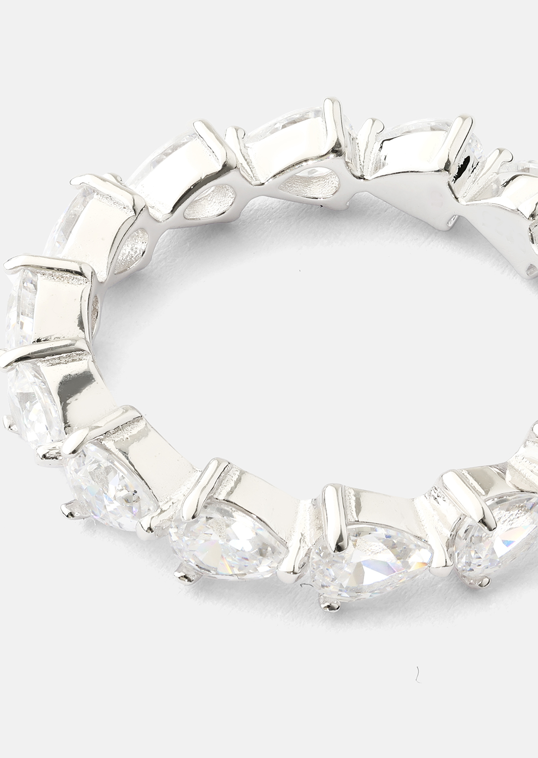 Bezel Glimmer Anillo - Chapado en plata