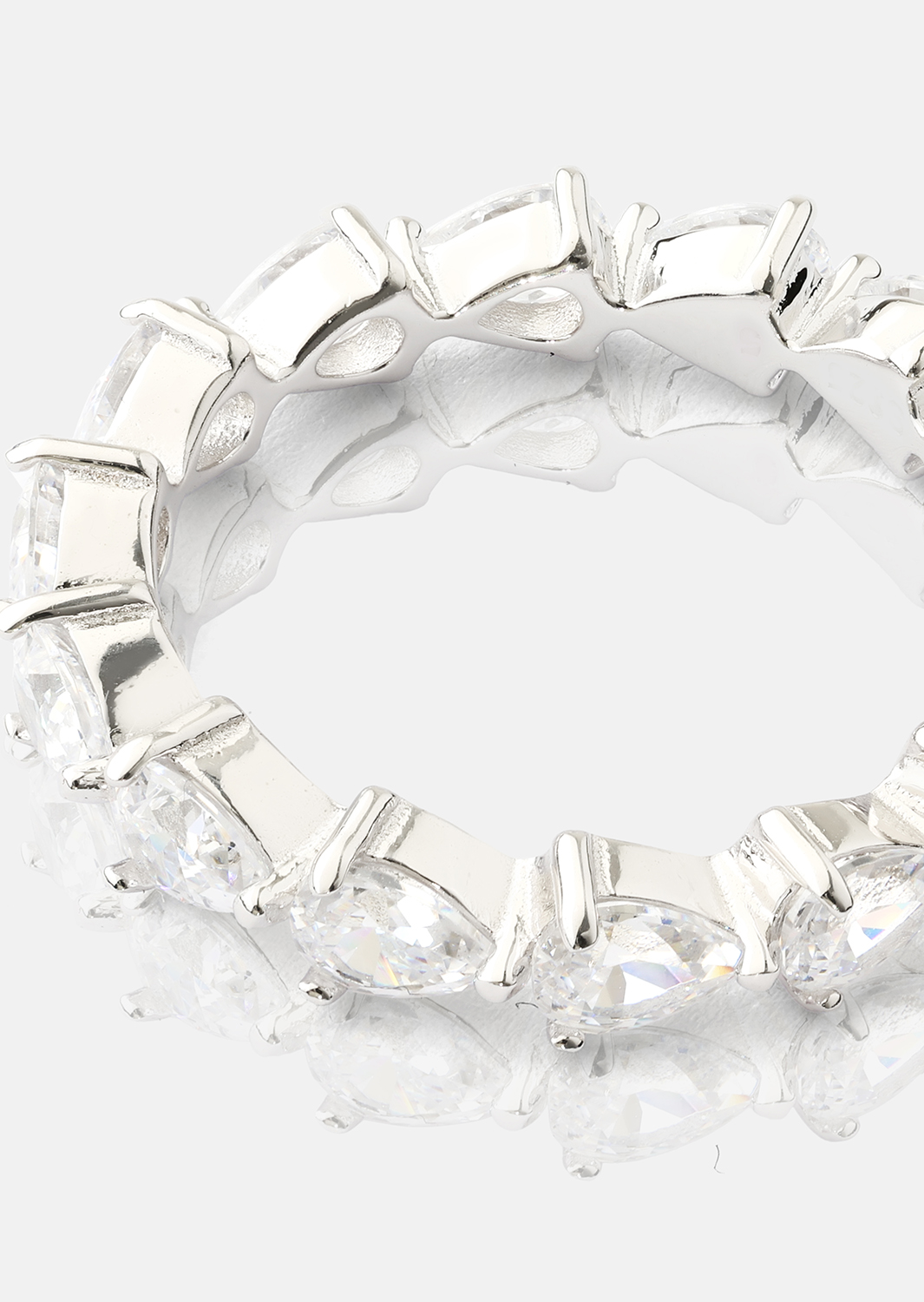 Bezel Glimmer Anillo - Chapado en plata