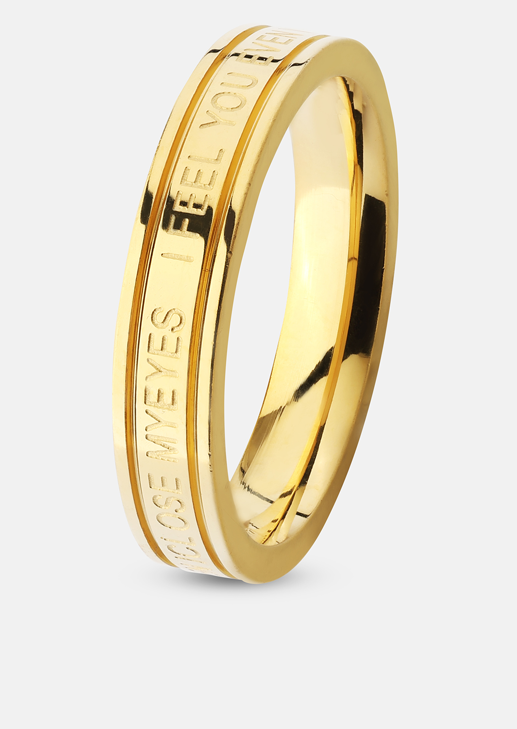 Anillo Plain Link - 18k Chapado en oro